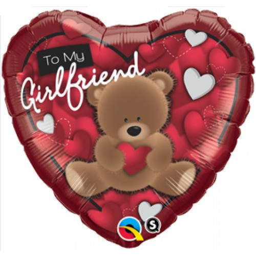 Cute Bear To My Girlfriend Mylar Balloon